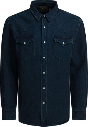 Ralph Lauren Westernhemd aus Indigo-Wildleder