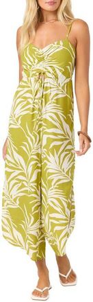 O'Neill Skylar Palm Wide Leg Jumpsuit in Chartreuse at Nordstrom, Size X-Large