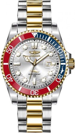 Invicta Pro Diver LATAM Exclusive Quartz Silver Dial Pepsi Bezel Mens Watch 44707