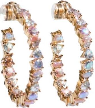 Native Gem Vienna Opal Hoops in Pink at Nordstrom