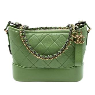 Chanel Pre-owned Gabrielle Crossbody Bag - Dames - Pre-owned - Groen - Maat: ONE Size Leer