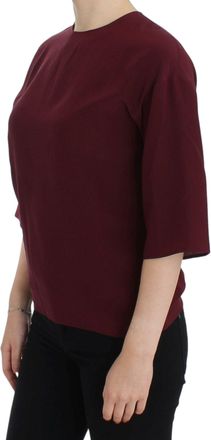 Dolce & Gabbana Womens Red 3-4 Sleeve Silk Blouse