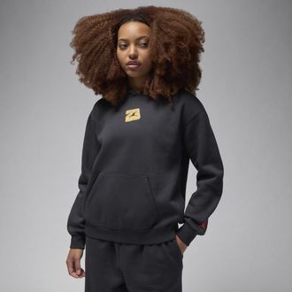 Nike Jordan Womens Jordan Brooklyn Fleece Pullover Hoodie in Black | HQ2667-045