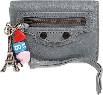 Balenciaga Accessoires, Dames, Grijs, ONE Size, Leer, Le City Mini Portemonnee