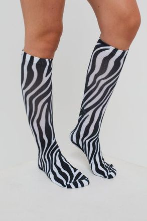 OOSC Hotel California Zebra Print Ski / Snowboard Sock in Multi-Colour at Nordstrom, Size Medium