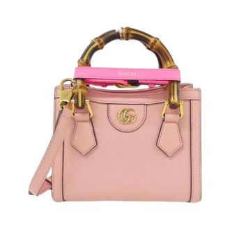 Gucci Pre-owned Diana Leather Bag - Dames - Pre-owned - Roze - Maat: ONE Size Leer