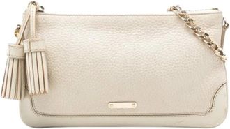 Burberry Pre-owned Cross Body Bags, female, Beige, Size: ONE SIZE Pre-owned Leather Crossbody Bag