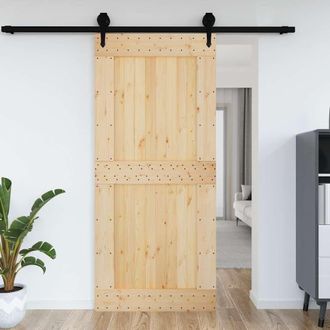 Berkfield Home Door NARVIK 100x210 cm Solid Wood Pine in Brown