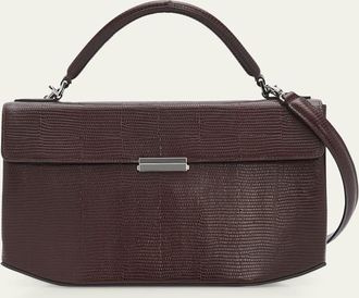 Toteme Clip Lizard-Embossed Top-Handle Bag