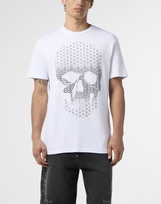 Philipp Plein Round Neck T-Shirt Skull Strass Skull Strass Men in White at Nordstrom, Size Xx-Large