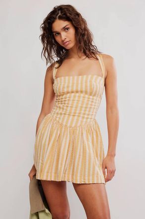 Free People Laurel Plaid Mini Dress In Neutral Combo