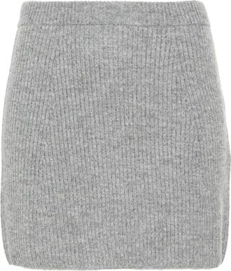 Sportmax Grey Wool knitted skirt