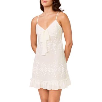 Rya Collection Tidal Embroidered Chiffon Chemise in Ivory at Nordstrom, Size X-Small