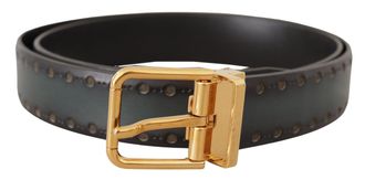 Dolce & Gabbana Mens Leather Belt Modeldark Grey - Size 90 cm