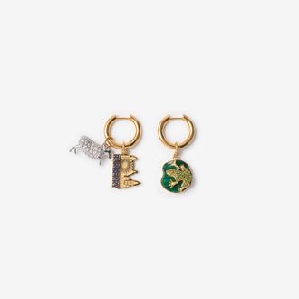 Burberry Charm Hoop Earrings