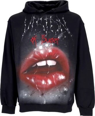 Vision Of Super Zwarte Rock Mond Print Hoodie - Heren - Hoodies - Zwart - S - Katoen - Hoodies & sweatvesten