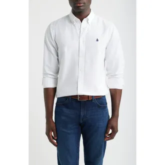 Nordstrom Sailboat Emblem Cotton Button-Down Oxford Shirt in White at Nordstrom, Size Xx-Large