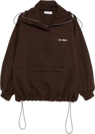 The Attico Hoodies & sweatvesten, Dames, Bruin, XS, Bruine Rits-Up Outerwear Met Trekkoord
