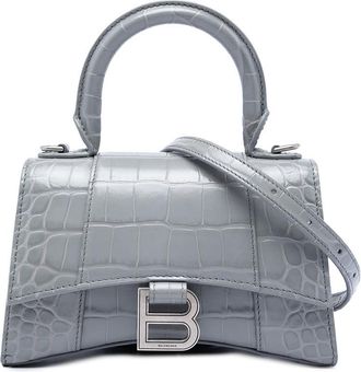 Balenciaga Pre-owned Balenciaga Croc Embossed Calfskin Hourglass Top Handle Bag XS Ladies 5R8AQZY7JLX08TZG