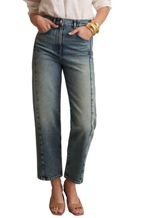 Reiss Molly Straight Leg Jeans in Mid Blue at Nordstrom, Size 25