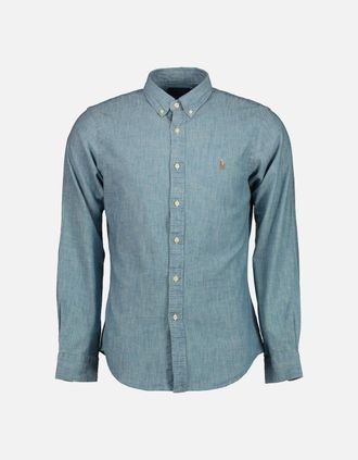 Ralph Lauren Mens Slim Fit Chambray Shirt - Blue - Size: 40/Regular