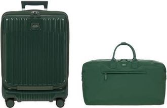 Bric's Positano Expandable 21 Carry On Spinner w/Pocket & 22 Deluxe Duffle 2 Piece Luggage Set in Emerald at Nordstrom