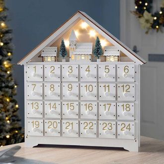 OEM Calendario De Adviento De Madera Con Cajones, Luz Led Reutilizable, Cuenta Atr&aacute;s De 24 D&iacute;as Para Navidad, Caja De Adviento Led Plegable Grande, Decora