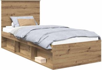 vidaXL Bed Frame Artisian Oak 90 x 200 cm Solid Pine Wood vidaXL