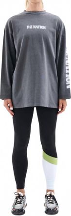 P.E Nation Odyssey Long Sleeve Tee In Dark Shadow
