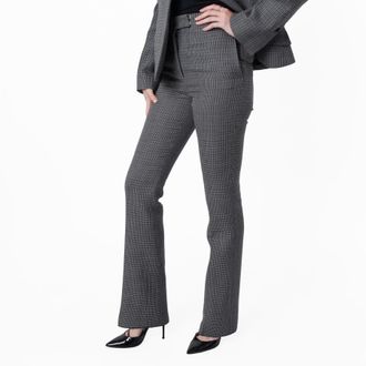 Ferragamo Houndstooth Wool Trousers, Brand Size 46 ( US Size 12 )