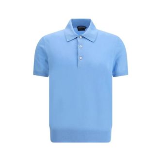 Tom Ford Tops, Heren, Blauw, 3Xl, Katoen, Cotton Polo