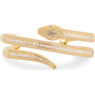 Eye Candy Los Angeles Nadine Cubic Zirconia Snake Wrap Bracelet in Gold at Nordstrom Rack