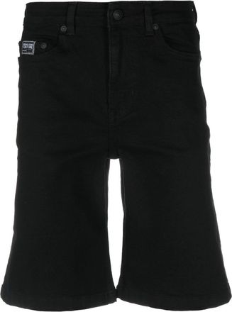 Versace Jeans Couture logo-patch denim shorts - men - Cotton/Elastane - 50 - Black