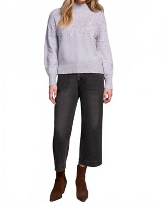 Tribal Long Sleeve Mock Neck Sweater In Marine