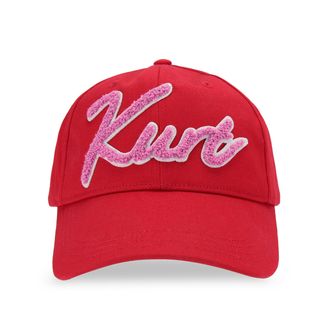 Kurt Geiger Womens Cotton Embroidered Cap Hat - Red - One Size