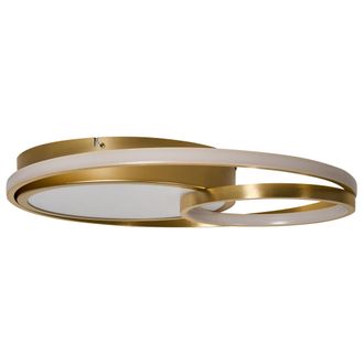 Beliani L&aacute;mpara De Techo Moderna Con Led Integrados De Metal Formas Geom&eacute;tricas Anillos Redondos Dorado Coquet