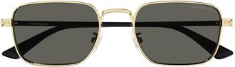 Montblanc Smoke Rectangular Mens Sunglasses MB0339S 001 53