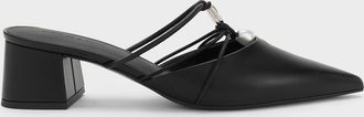 Charles & Keith Georgie Bead Pointed Mules