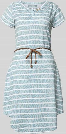 G.I.G.A. DX Knielanges T-Shirt-Kleid mit Bindeg&uuml;rtel in Hellblau, Gr&ouml;&szlig;e 36