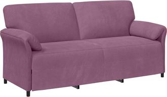 vidaXL Sof&aacute; De 3 Plazas Morado 198 X 83 X 95 Cm Terciopelo Vidaxl