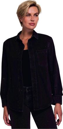 Zhrill Dames, Blouses & Shirts, Zwart, Maat: L Denim