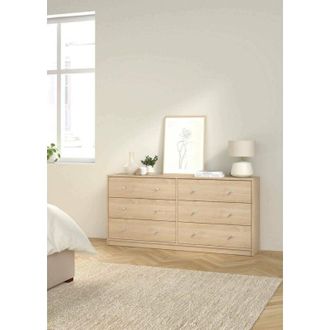 Dmora Dmora - Aparador Janine, Buf&eacute; De Sal&oacute;n, Aparador De Sal&oacute;n, Despensa De Cocina, 143x30 H68 Cm, Roble