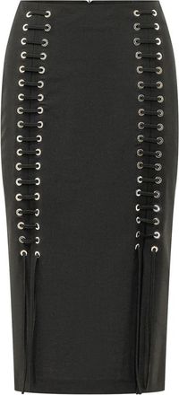 Pinko Gem Midi Rok - Dames - Kokerrokken - Zwart - M - Leer - Rokken