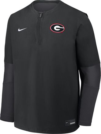 Nike Georgia Dugout Nike Mens Dri-FIT College 1/4-Zip Long-Sleeve Windshirt in Black | 04HD166NNGB-39L