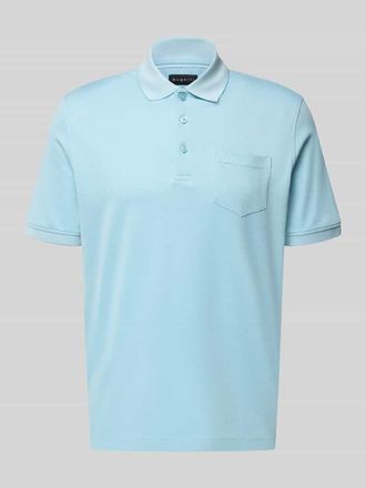 Bugatti Regular Fit Poloshirt mit Brusttasche und Label-Stitching in Aqua, Gr&ouml;&szlig;e XXXL