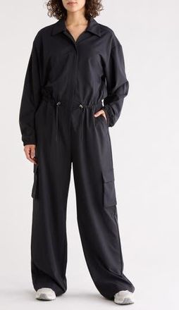 Beyond Yoga Long Sleeve Cargo Jumpsuit in Black at Nordstrom Rack, Size X-Small
