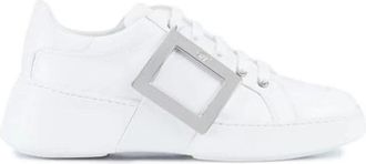 Roger Vivier Viv Skate Metal Buckle Sneakers - Dames - Sneakers - Wit - 41 EU - Leer - Schoenen