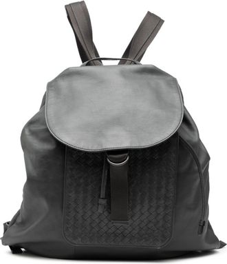 Bottega Veneta Gray Leather Backpack (Pre-Owned)
