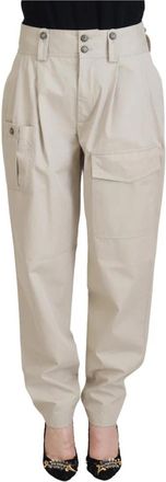 Dolce & Gabbana Beige Cargo Broek voor Dames - Dames - Broeken - Beige - 2XS - Katoen - Broeken