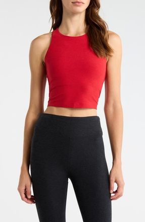 Beyond Yoga Spacedye Racerback Crop Top in Holly Red Heather at Nordstrom, Size X-Large